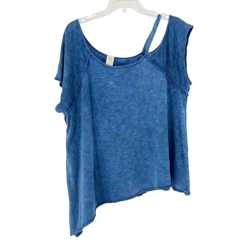 Free People We The Free Asymmetrical Blue Tunic Top Womens S Boho Artsy Layered